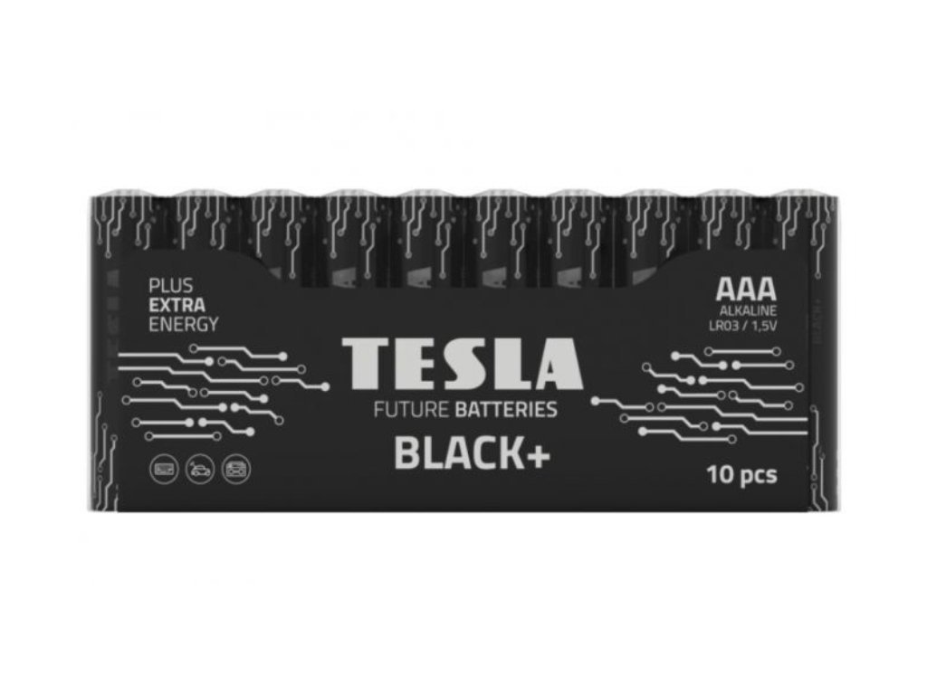 Baterie Tesla BLACK+ alkalická mikrotužková baterie AAA (LR03, blister) 10 ks
