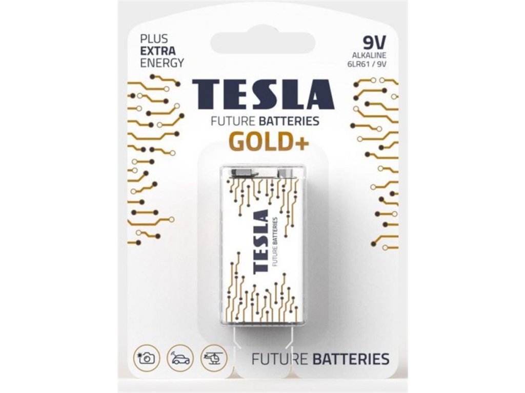 Baterie Tesla - GOLD+ - Alkalická baterie 9V (6LR61, blister) 1 ks