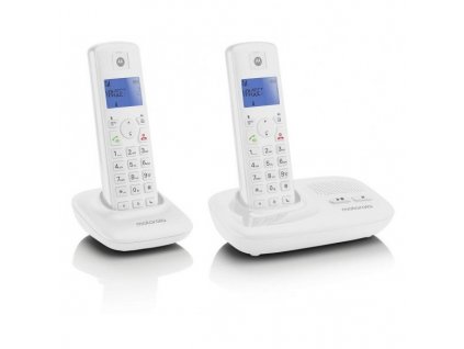 Telefon bezšňůrový Motorola T412 Duo se záznamníkem, bílý
