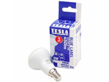 LED žárovka Tesla Reflektor R50, E14, 5W, 230V, 450lm, 25 000h, 4000K denní bílá, 180st
