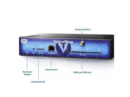 2N VoiceBlue Next, IP GSM brána, 2xUMTS (Telit), LCR, SMS, PoE, ME