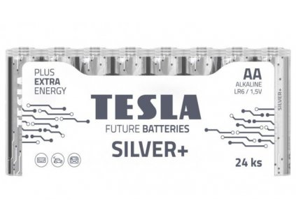 Baterie Tesla - SILVER+ Alkalická baterie AA (LR06, tužková, shrink) 24 ks