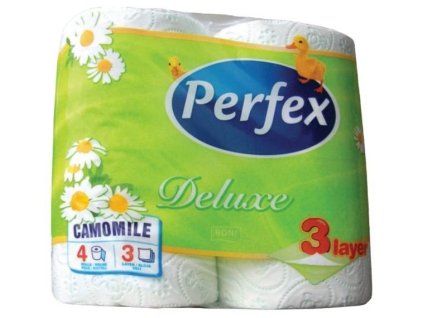 Papír toaletní třívrstvý Perfex Deluxe heřmánkový, balení 4 ks