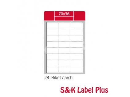 Samolepící etikety SK LABEL Plus A4 70 x 36 mm, 100 archů