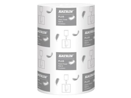 Ručník papírový Katrin Plus S, 2vr., celulóza, role, ø 14 cm, 60 m, bílý, 12 ks (2634)