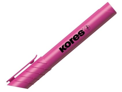 Zvýrazňovač Kores High Liner Plus, 3-5 mm, klínový hrot, růžový