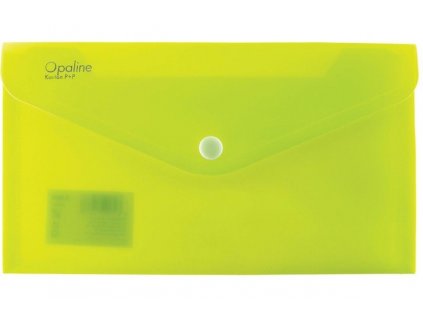 Obal plastový DL s drukem Opaline, transparentní, limetkově zelený