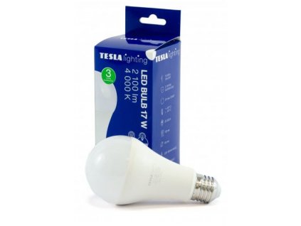 Tesla - LED žárovka BULB E27, 17W, 230V, 2100lm, 25 000h, 4000K denní bílá 220st