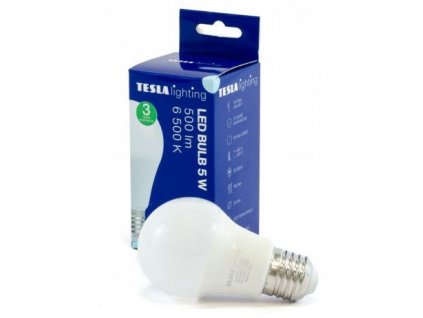 Tesla - LED žárovka BULB, E27, 5W, 230V, 500lm, 25 000h, 6500K studená bílá