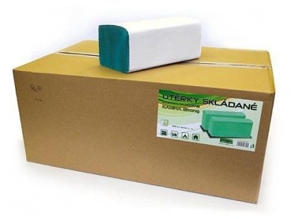 Ručník papírový skládaný Z-Z, jednovrstvý, zelený, karton 5 000 ks