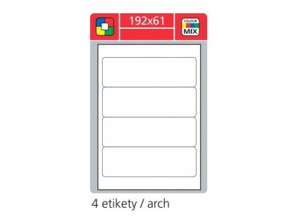 Etiketa arch A4 S&K Label, 192x61 mm, bílá, 100 listů
