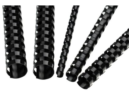 Hřbet plastový 8 mm, 21-40 listů, černý, 100 ks