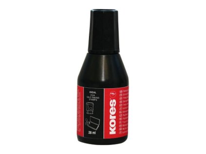 Barva razítková Kores, 28 ml, černá
