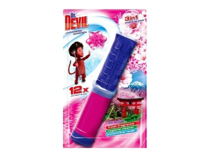 Prostředek čisticí Dr. Devil WC point Block 3in1, na toalety, vonný gel, 75 ml, Japanese garden