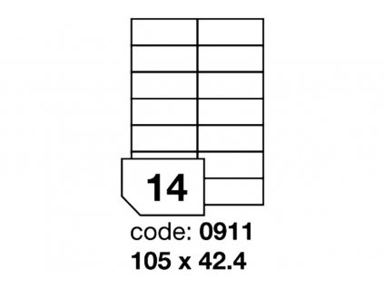Etiketa arch A4 Economy 105x42,3 mm, bílá, 100 listů