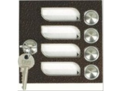 Modul 4 tlač. (4 jmenovky) Tesla KARAT 2-BUS se zámkem (antika měděná)