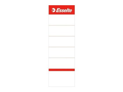 Štítek hřbetní Esselte, na pořadač, zasouvací, 7,5 cm, bílý, 10 ks