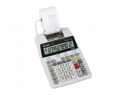 Kalkulačka Sharp EL-1750V, s tiskem, dvanáctimístná, bílá