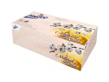 Kapesníčky papírové Linteo Premium, 4vrstvé, bavlníkový olej, 100 % celulóza, bílé, box 70 ks