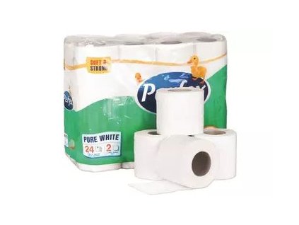 Papír toaletní Perfex Boni, 2vrstvý, celulóza, ø 9,5 cm, 12,96 m, 108 útržků, bílý, 24 ks