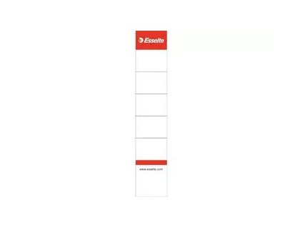 Štítek hřbetní Esselte, na pořadač, zasouvací, 5 cm, bílý, 10 ks