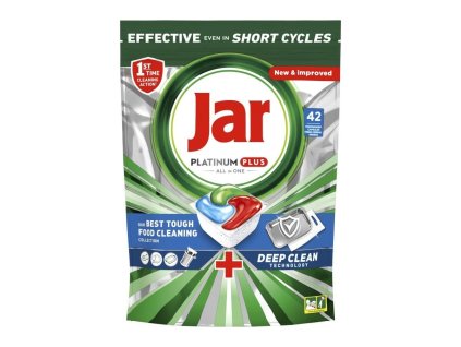 Prostředek do myčky Jar Platinum Plus Blue Deep Clean, kapsle, fresh herbal breeze, 42 ks