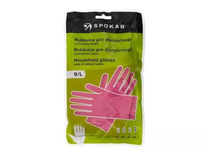 Rukavice gumové Spokar, úklidové, velikost 9/L