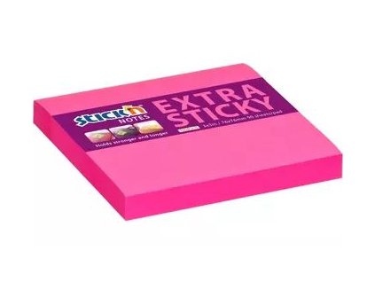 Bloček samolepicí Stick'n Hopax Extra Sticky, 76x76 mm, růžový, 90 lístků