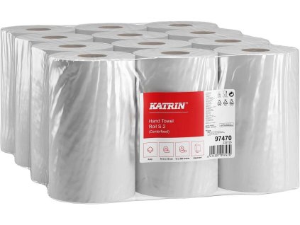 Ručník papírový na roli Katrin Centrefeed S, 2vrstvý, celulóza, středové odvíjení, ø 14 cm, 75 m