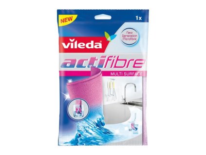 Utěrka úklidová Vileda Actifibre, mikrovlákno, 29 x 29 cm, fialová