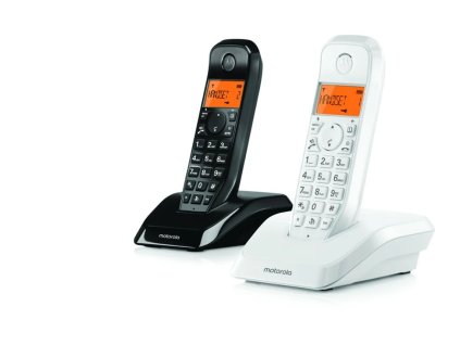 Telefon bezšňůrový Motorola S1202 Duo, černo-bílý