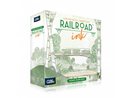 railroad ink zelena edice  - párty rodinná hra s kostkami, budování dopravní sítě