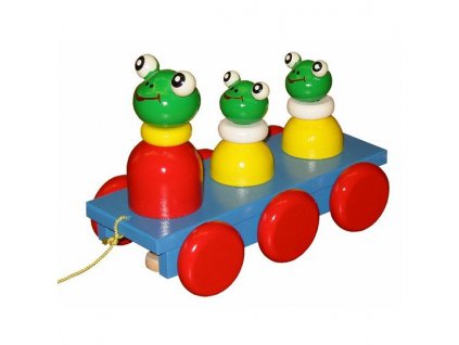 Tahací hračka Tři žabky dřevěná hračka pro batolata