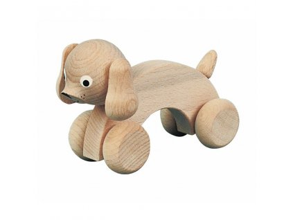 Dřevěný pes Pes hračka do ruky