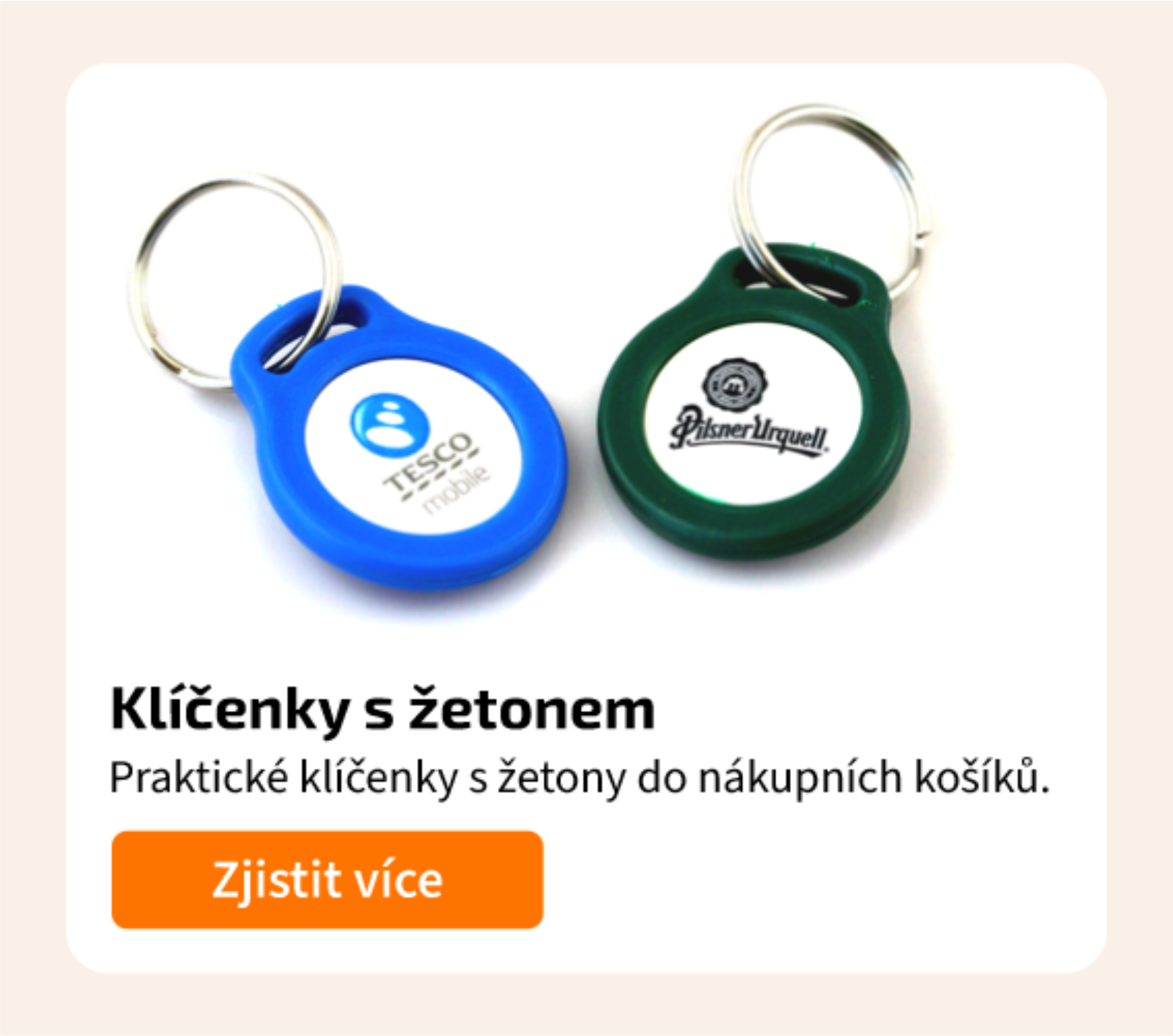 Přívěsek na klíče s žetonem do košíku.