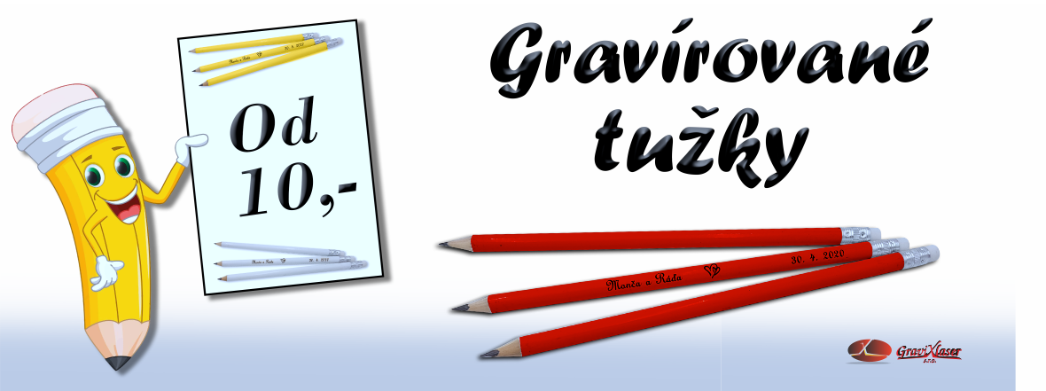 Gravírované tužky s gumou