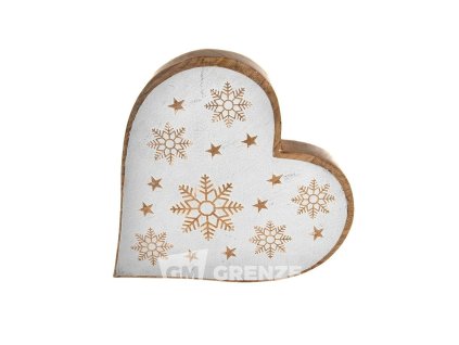 77617 srdce mangove drevo vanocni 25x4x25cm