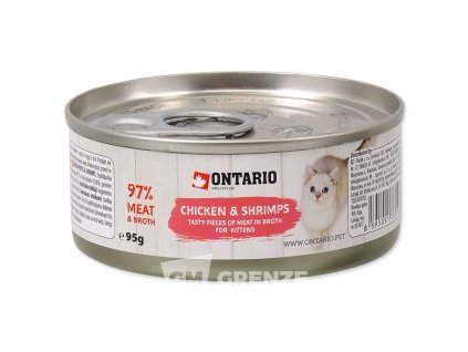 80311 ontario kitten konzerva kureci kousky s krevetami 95g