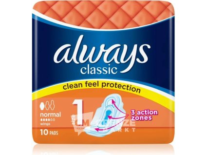 always classic normal hygienicke vlozky s kridelky 10 ks