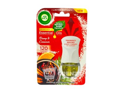 Air Wick Essential Oils elektrický komplet vůně Orange & Cinnamon 19ml