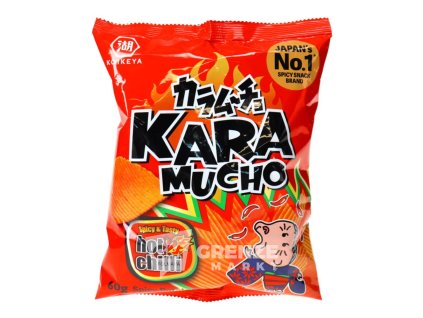 Koikeya Karamucho vroubkované bramborové chipsy pálivá chilli 60g | GRENZE MARKT