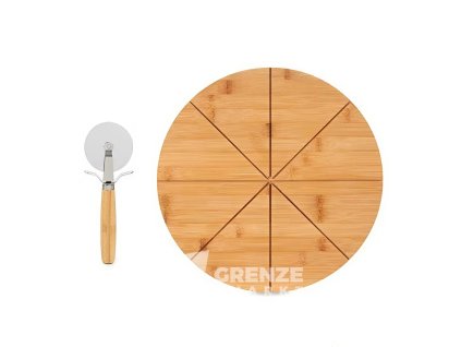 kinvara bambusovy tac na pizzu s nozem 35cm