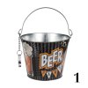 Vintage kovový kbelík na pivo s otvírákem na lahve 24x19cm