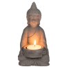 Cementový svícen na čajovou svíčku Buddha 8x15,5cm