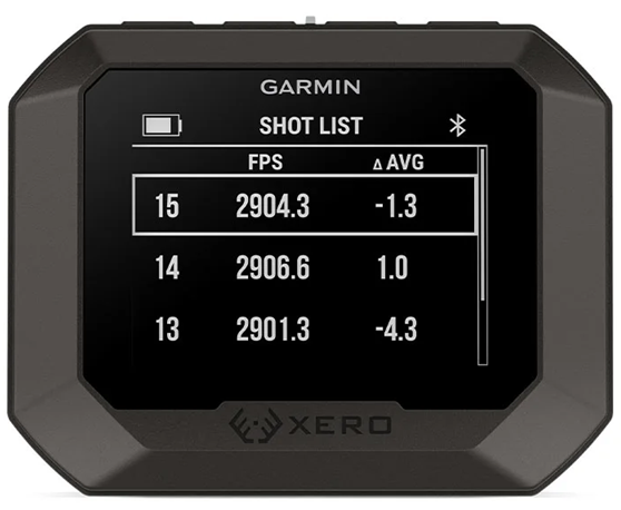 chronogfaf Garmin XERO C2 - shot list