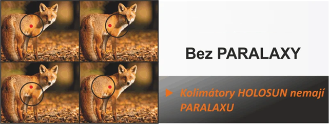Kolimátor ARO MRS RD Holosun - paralaxa
