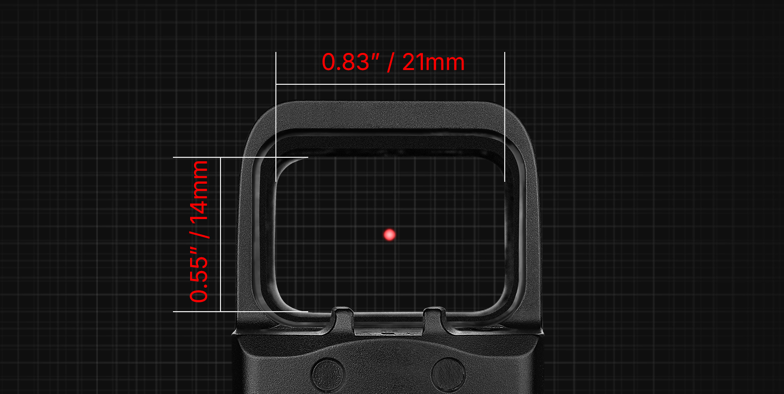 Kolimátor OSIGHT SE 6 MOA Red Dot - velikost skla