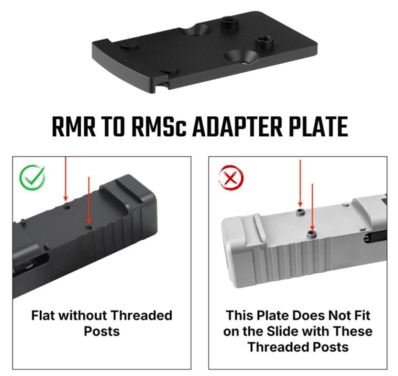 Montážní deska Osight RMR na RMSc Olight-kompatibilita 2