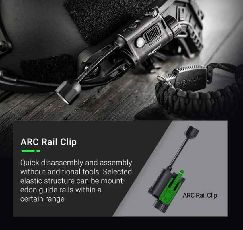 Taktické světlo na helmu rStar Nextorch - montáž2