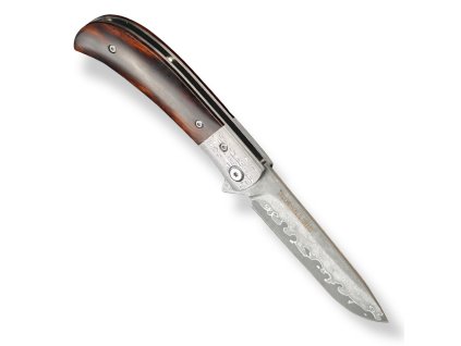 lovecky zaviraci damaskovy nuz dellinger scorpion iron wood flipper (3)